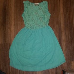 Seafoam Lace Top Dress
